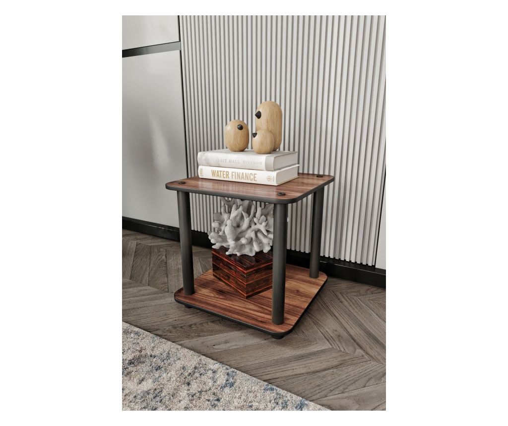 Pomocní stolek Bookcase 2, čtvercový - ořech
