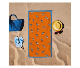 Zebra strandtörölköző - narancssárga