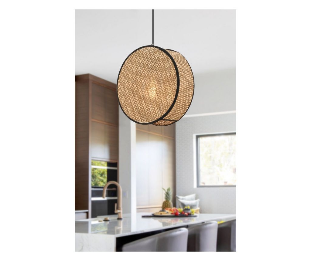 Lámpa Big Drum - bézs, fekete