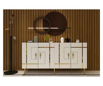 Komoda Line KB150 - biela, zlatá