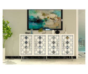 Komoda Dome KB150 - biela, strieborná