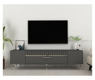 TV komoda niska Dekolp1 - antracit, srebro