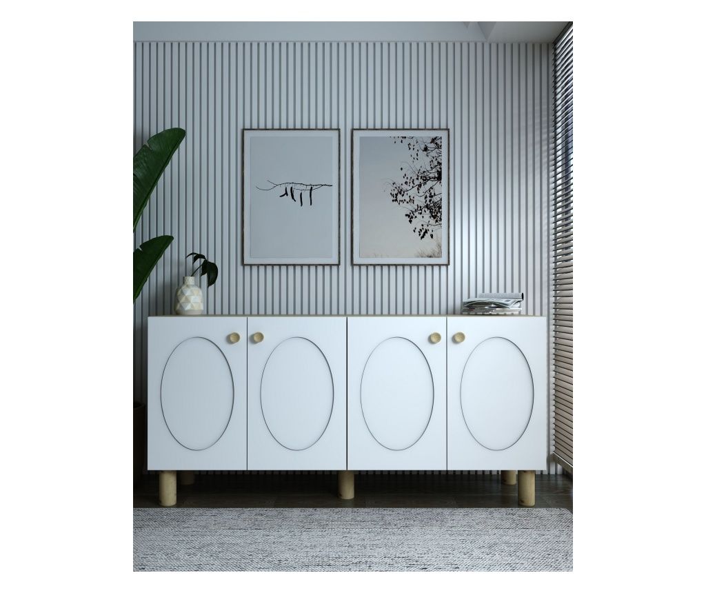 Consolă, Safir Stejar, Alb