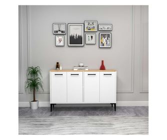 Comodă Frezya - stejar safir, alb