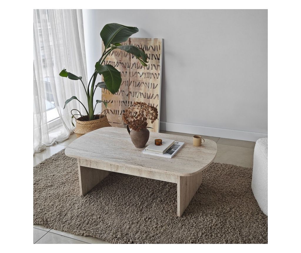 Meseu de cafea Tezeu - travertin