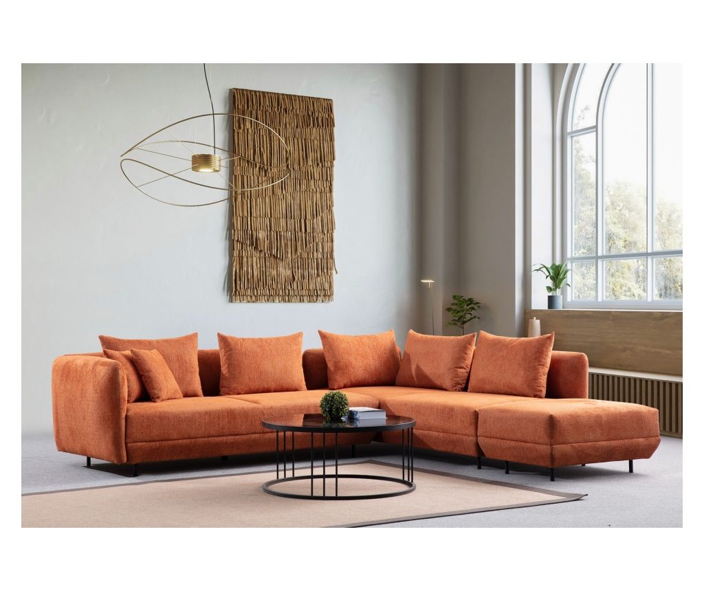 Corner Sofa, Orange 
