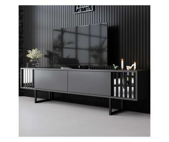 TV komoda nizka Chrome Line - antracit, črna
