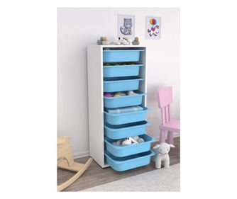 Πολυλειτουργικό ντουλάπι Cara 8N - λευκό, μπλε