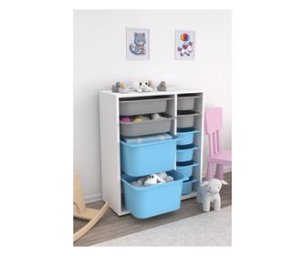 Πολυλειτουργική ντουλάπα Zen 2D2K6U - λευκή, γκρι, μπλε