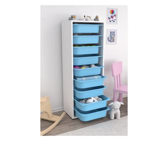 Πολυλειτουργικό ντουλάπι Zola 9N - λευκό, μπλε