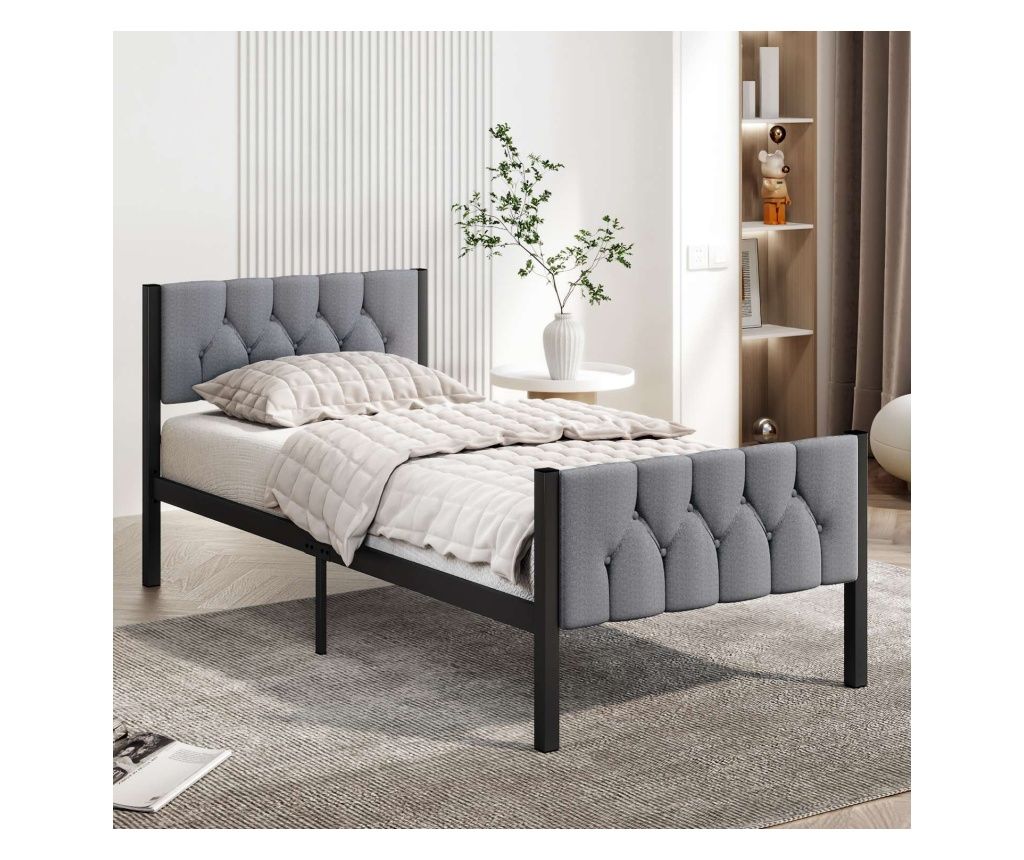 Single Bedstead, Grey 