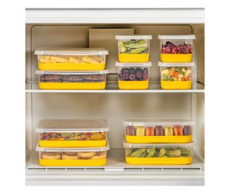 Комплект организатори за хладилник (10 броя) 4A2B4C - жълт