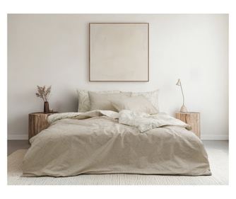 Lenjerie de pat dublu, Majoli Bahar Home Collection, 100% bumbac ranforce, 144 TC, 4 piese(cearsaf de pilota 200x220cm, cearsaf