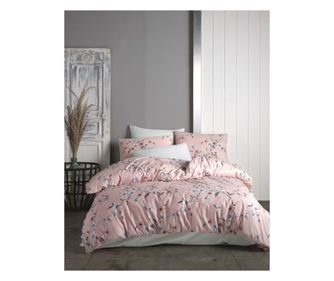 Lenjerie de pat dublu, Majoli Bahar Home Collection, 100% bumbac ranforce, 144 TC, 4 piese(cearsaf de pilota 200x220cm, cearsaf