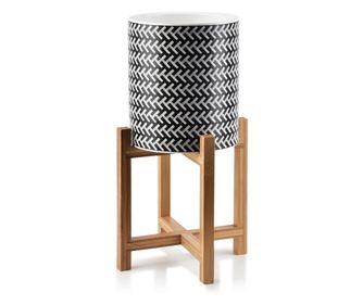 AVA BLACK LONČEK premer 18xh20cm na stojalu