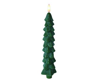 NIKOLAO Komplet 2 sveč božičnih dreves zelenih LED 5x26cm