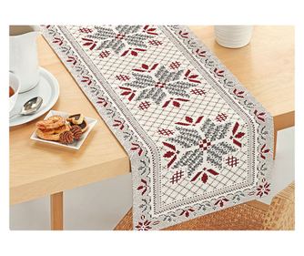 Față de masă, acoperitoare de masă, mileu, traversă de masă, tiroleză, munte, baita, tricot - 40x180 - tricot