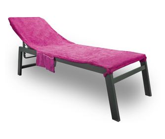 Prosop de plajă pentru șezlong, culoare solidă, model cu buzunare pentru piscină și plajă - Șezlong - Fucsia