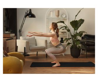 Covoraș de fitness antiderapant cu absorbție de șocuri 4mm pentru sport, yoga, pilates - 61x173 - Negru