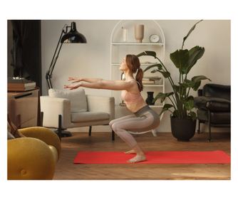 Covoraș de fitness antiderapant cu absorbție de șocuri 4mm Sport Yoga Pilates - 61x173 - Roșu