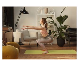Saltea de fitness antiderapantă cu absorbție de șocuri 4mm pentru sport, yoga, pilates - 61x173 - Verde