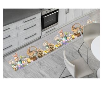 Covor de Paște Antiderapant pentru Bucătărie Coș Sub Chiuvetă Design de Paște - 50x140 - Coș de Paște