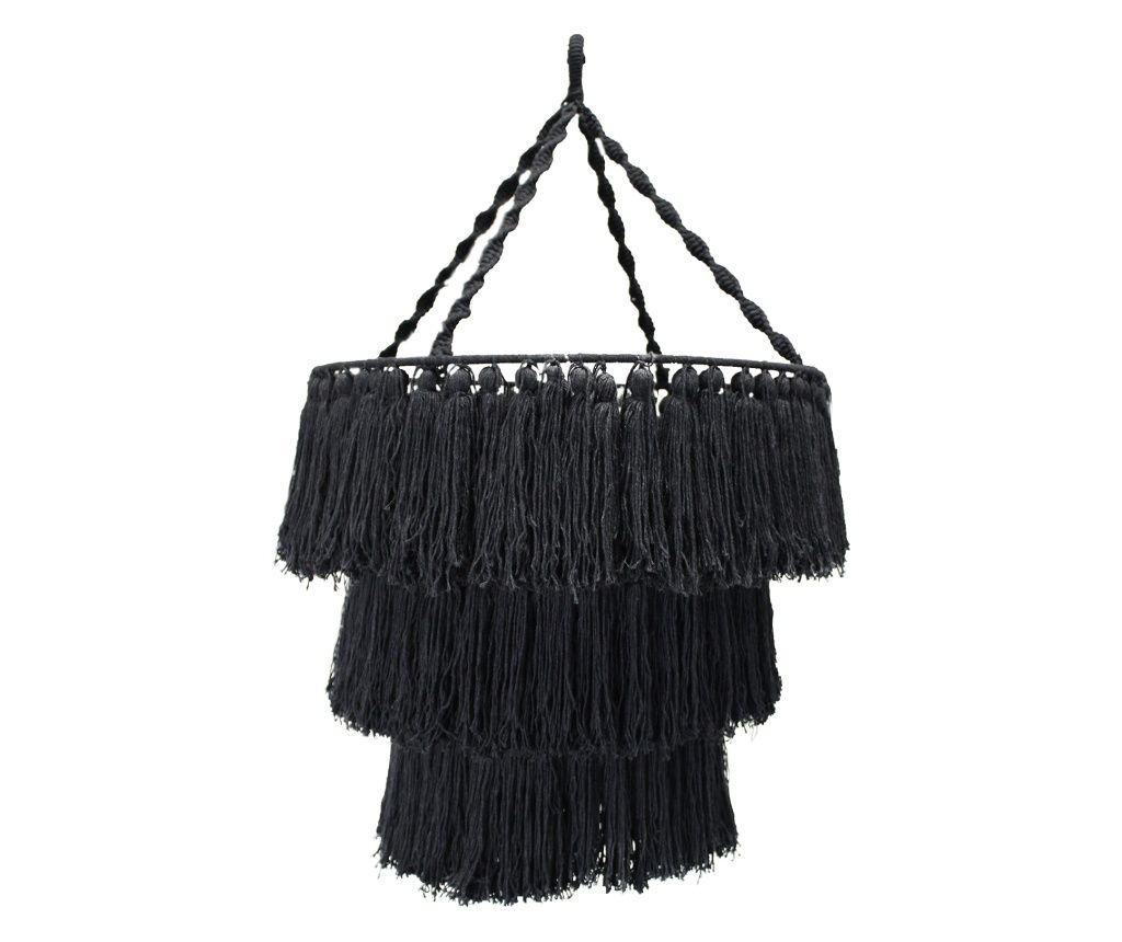 Abajur din Macrame - Negru
