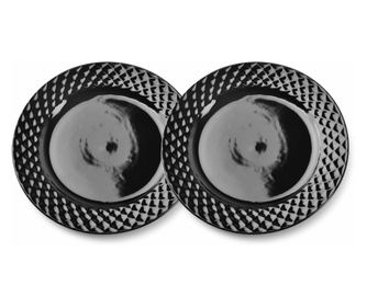 Komplet 2 črnih desertnih krožnikov DIAMENT 20,5 cm