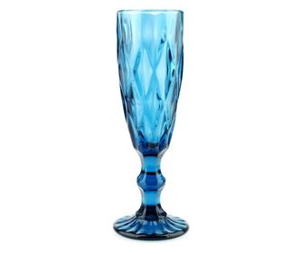 ELISE BLUE Sada 6 sklenic na šampaňské 180 ml