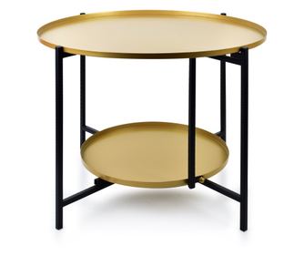 Măsuță de cafea cu două niveluri LUCAS NEGRU&AURIU 60.5xh45cm