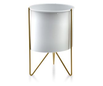 SWEN WHITE&GOLD Komplet 2 lončkov 18xh26cm/16xh23cm