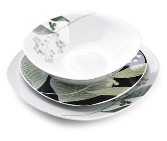 Komplet jedilni set HERBAL BLACK 18 delov