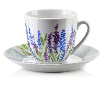 JOY Komplet 6 skodelic s krožnikom 250ml