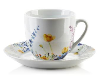 JOY Komplet 6 skodelic s krožnikom 250ml