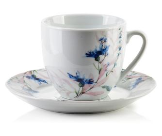Komplet 6 skodelic s krožnikom 250 ml