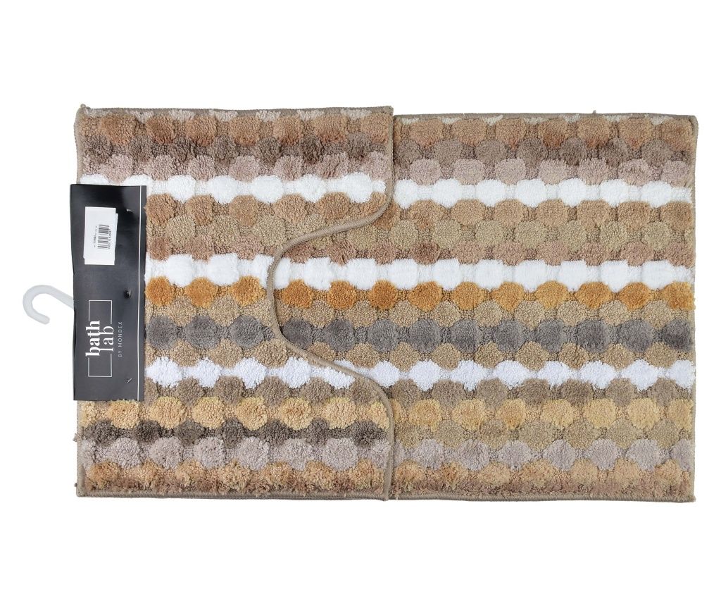 ZAC Szőnyeg szett, 2 darab, 50x90cm/50x40cm, csíkos, bézs