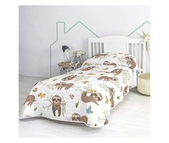 Odeja za posteljo Happy sloth 180x260 cm (Enojna) Večbarvna