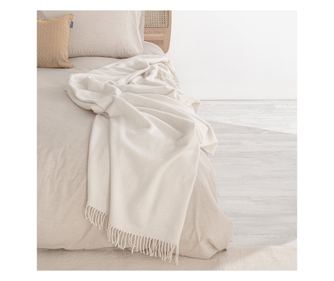 Odeja 130x170 cm umazano bela