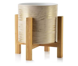 AVA lonec 12,5x12,5xV:11,7 cm na akacijevem zlatem stojalu