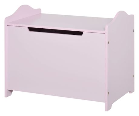 Дървен сандък за играчки с плавно затваряне 60x40x48см