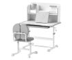 Gyermek íróasztal és szék szett, 3-12 éveseknek, állítható magasságú és 45°-ban dönthető asztallap, 80x55x107,5 cm, szürke thumbnail 1