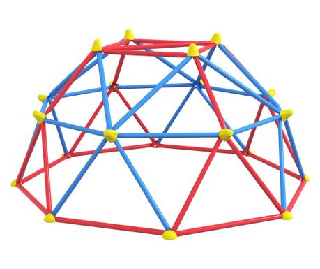 6 láb magas mászóka, játszótér, kültéri geometrikus mászótorony rozsdaálló és UV-álló acél vázzal, 1-4 gyermek számára