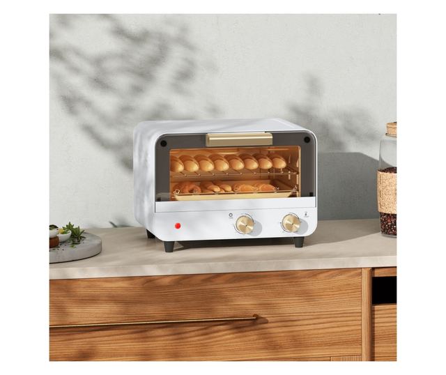 Cuptor Electric cu 2 Inaltimi cu Temporizator si Temperatura Reglabila, 31,5x27,7x22,7 cm, Alb