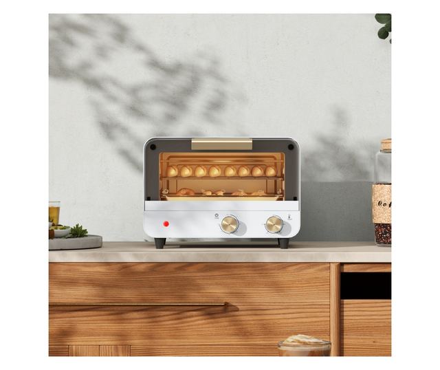 Cuptor Electric cu 2 Inaltimi cu Temporizator si Temperatura Reglabila, 31,5x27,7x22,7 cm, Alb