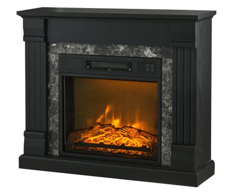 Șemineu Electric care se Amplaseaza pe Podea cu Temporizator, Flacără Realistă și Temperatura Reglabilă, din Metal, ABS și PAL,