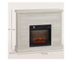 Електрическа камина с 3D пламък, автоматично изключване, регулируемо отопление и таймер, 96.5x22x81.7 см, светлосив