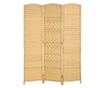 Paravan Interior Pliabil cu 3 Panouri Impletit din PP si Lemn de Pin, 135x1,7x180 cm, Lemn Natural thumbnail 1