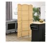 Paravan Interior Pliabil cu 3 Panouri Impletit din PP si Lemn de Pin, 135x1,7x180 cm, Lemn Natural thumbnail 2