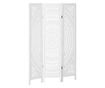 Paravan Interior cu 3 Panouri, Separator Pliabil de Interior, din Lemn Cioplit, 120x170 cm, Alb thumbnail 1