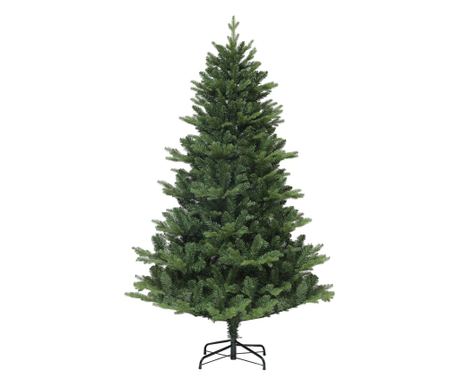Brad Artificial de Craciun cu 818 Ramuri, Brad de Craciun Realist cu Baza de Otel, Ø105x180 cm, Verde
